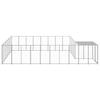 VidaXL Chenil Argenté 15,73 m² Acier Enclos pour Chiots Cage Chiens Extérieur 3082221