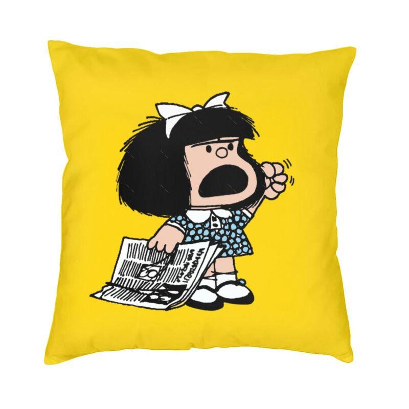 Humor Manga Mafalda Cushion Cover Sofa Home Decorative Quino Argentina Cartoon Square Throw Pillow Cover 40x40