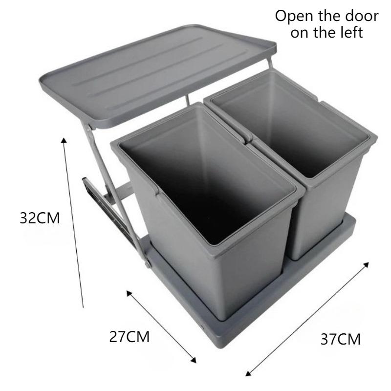 Large Capacity Trash Can Kitchen Recycle Trash Bin Food Waste Garbage Bin Sorting Cleaning Dustbin with Lid Home Accessories