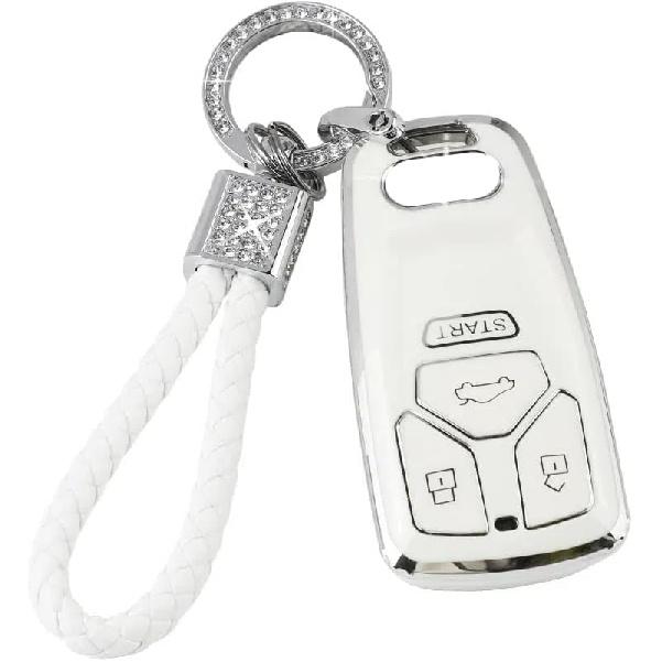 PIFOOG Key Fob Cover For Cadillac SRX CTS CT6 XTS XT5 XT6 XT4 ATS Accessories TPU 5 Button Keys Case Shell Protecor Glitter Car Keychain Girly Women