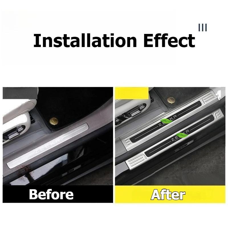 For Geely Zeekr 7X 2024 2025 Car Door Sill Scuff Plate Welcome Pedal Protection Stainless Steel Garnish DoorSill Protective Trim