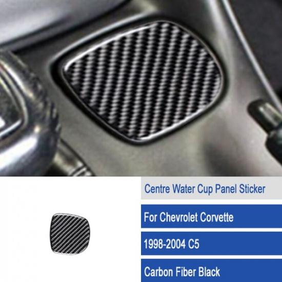For Chevrolet Corvette C5 98-04 Bright Carbon Fiber Central Cup Holder Cover