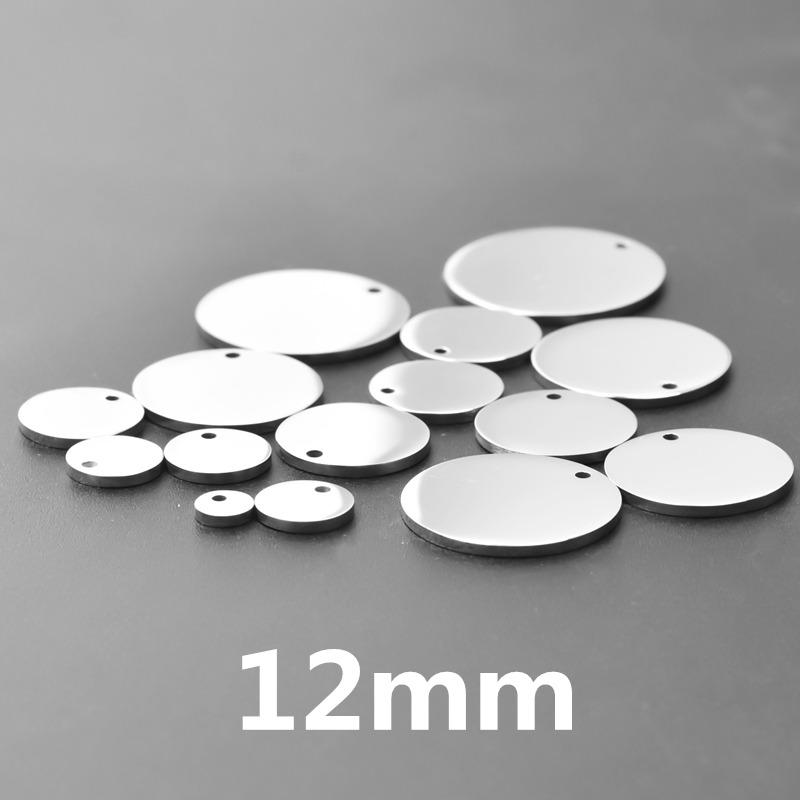10pcs Round Blank Tag Charm Stainless Steel Pendant Charms For Jewelry Making DIY Supplies Material Silver Color 6-30mm Findings