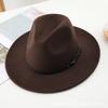 New Men's and Women's Woolen Top Hats, Jazz Hats, Retro Black Woolen Jazz Hats, Flat-brimmed Big Eaves Hats.
