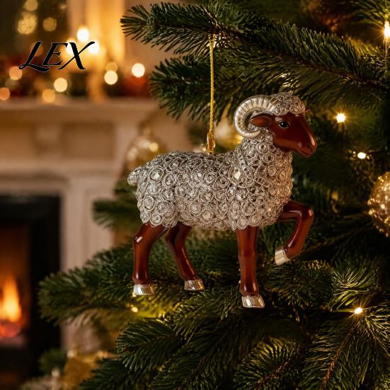 White Sheep Christmas Tree Decorations 2D Acrylic Keychain, Lamb Pendant for Car Rearview Mirror, Seasonal Home Ornament Backpack Bag Charm,