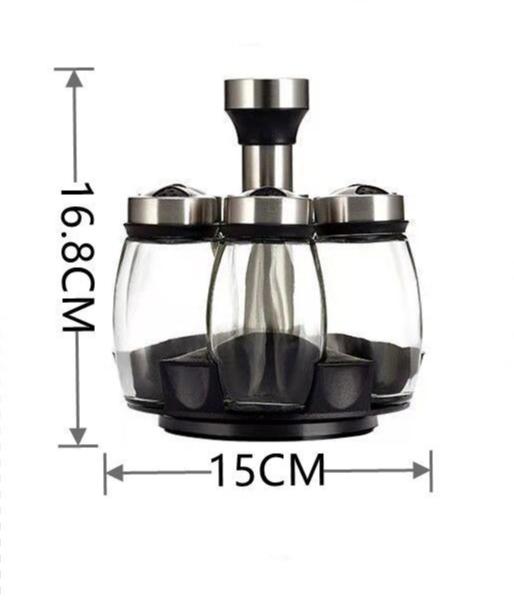 

Бутылка для приправ Банка Вращающаяся подставка Бутылка для приправ Набор из 7 предметов Кухонные принадлежности Набор комбинаций бутылок для приправ