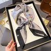 New Korean Chain Small Square Scarf Retro Totem Versatile Professional Small Silk Scarf Spring, Summer and Autumn Decorative Small Square Scarf