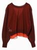 Beams Boy Long Sleeve Sheer Knit Wine Free Women's Back-to-Front Pullover,