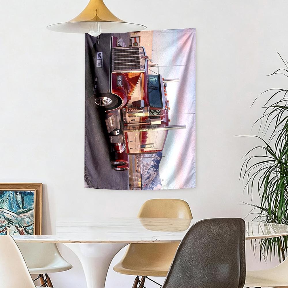 Kw Heavy Trucks Wall Decor Tapestry Art For Pet Memorial Birthdaywedding Party Backdrop Family Gift