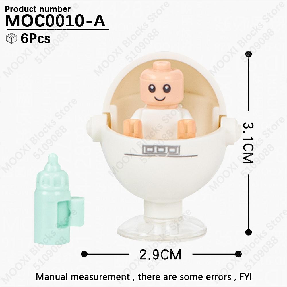 MOOXI City Room Baby Series Bedroom Bathroom Model Playing House MOC Brick DIY Assembled Building Blocks Montessori Toy Kid Gift