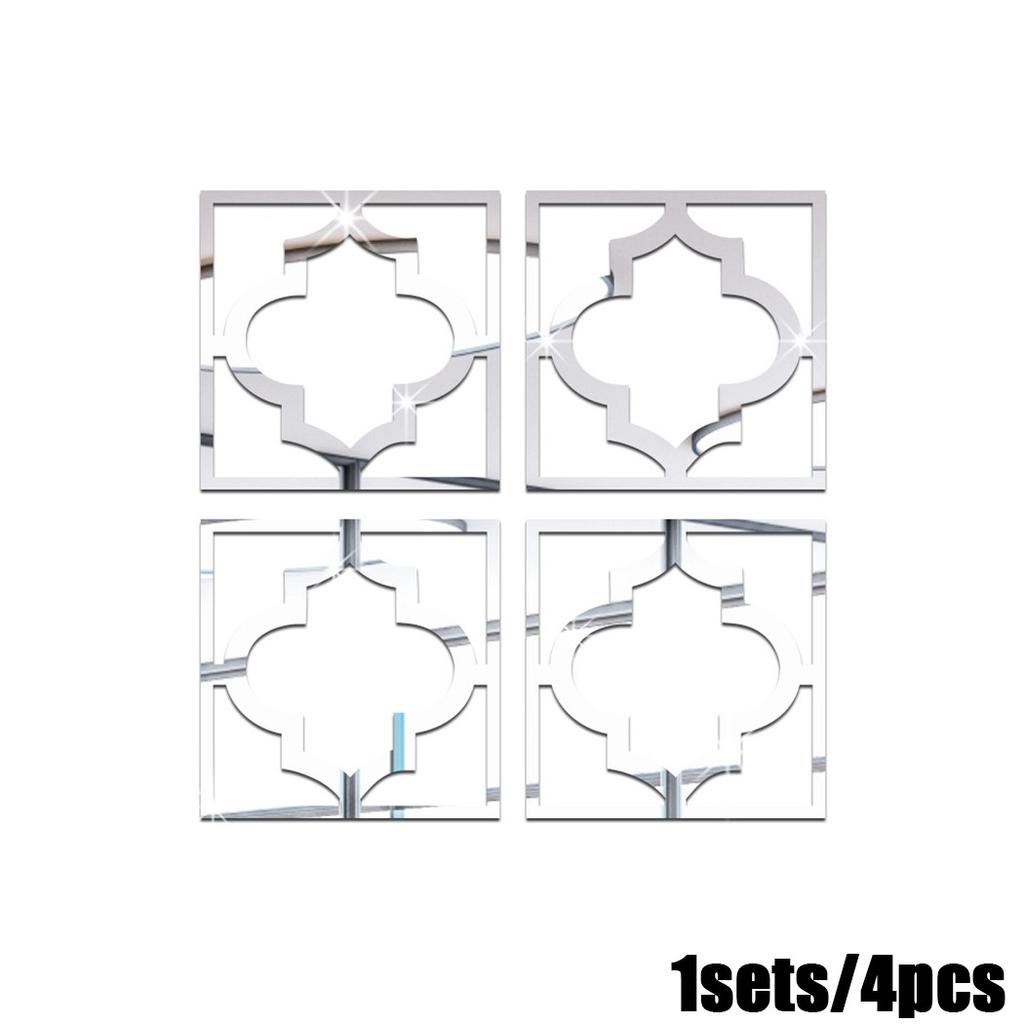 Decor Wall Stickers Frame Home Mirror Removable Wall Sticker 20*20*0.1cm 4PCS Art Bedroom Corner DIY Wall Decals