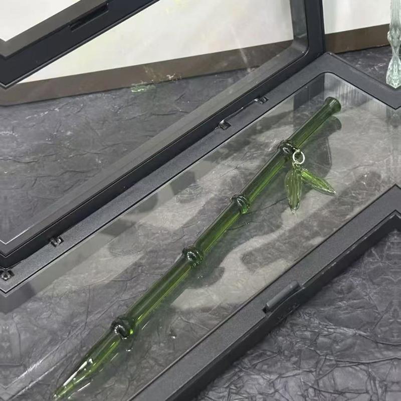 Grünes Harz Bambusblatt Haarstab für Frauen Mädchen Vintage Acryl Essstäbchen Haarnadel Haarschmuck