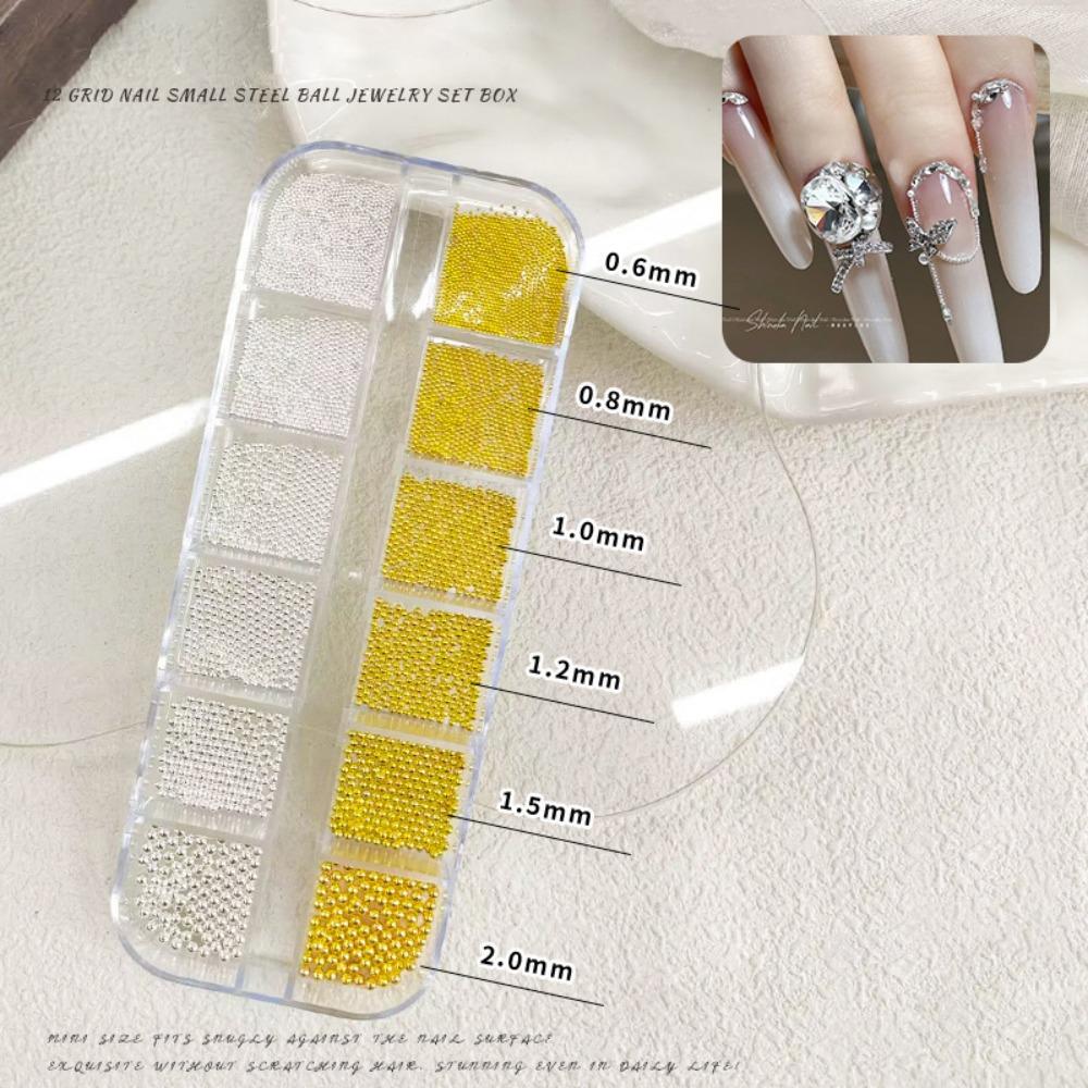 Gold Silver Caviar Beads Nail Art Decorations Mini Caviar Beads Nail Beads DIY Nail Art Jewelry