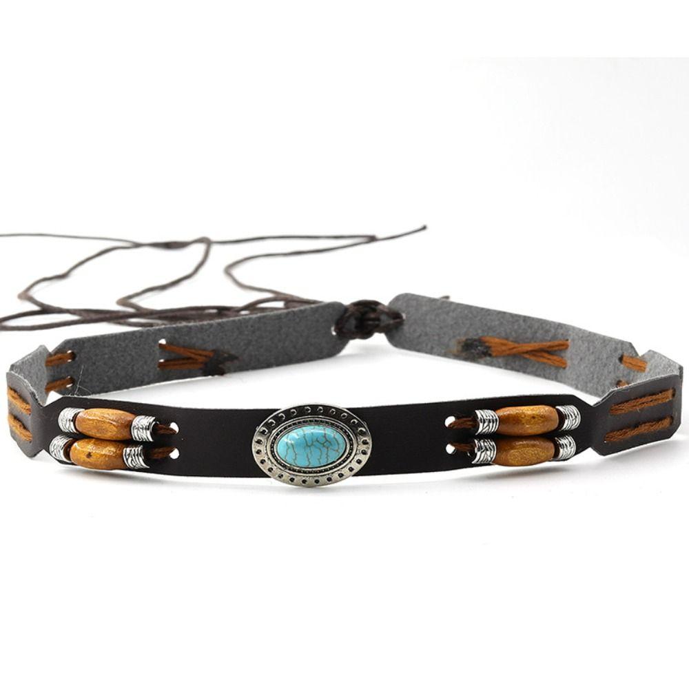 Fashion PU Cowhead Belt Adjustable Handwoven Hat Decoration Handmade Hats Bands Men