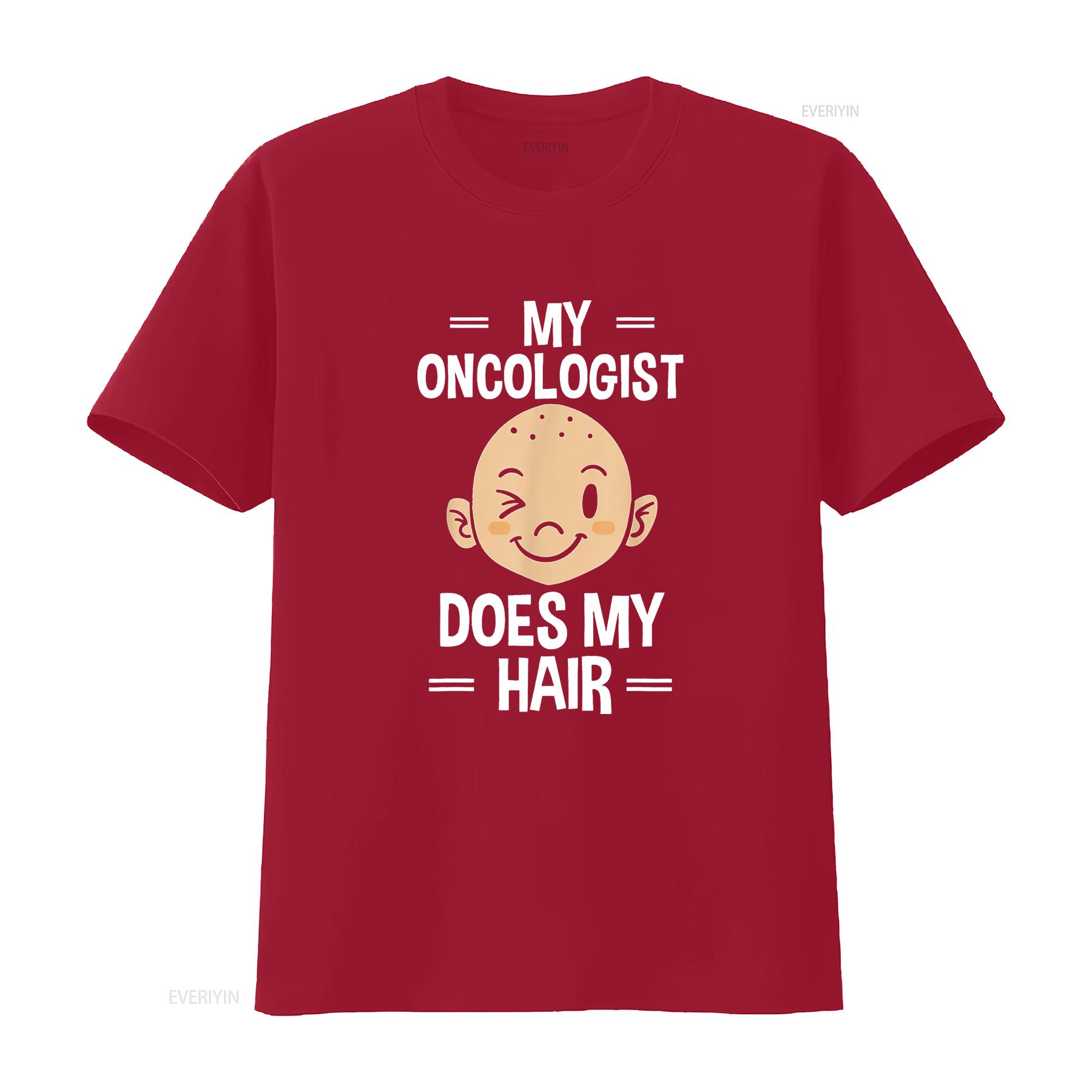 Womens T Shirt My Oncologist Does Hair Chemotherapy Cancer PatienT Black 2XL vintage Washed Soft graphic Breathable streetwear S