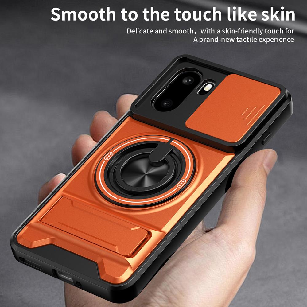 KEYSION Magnetic Phone Case for OnePlus 15R 5G 1+ Ace 6 6T Slide Camera Protection Upright Kickstand Ring Shockproof Back Cover