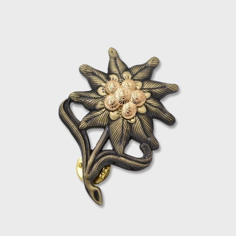 1 шт. Винтажный Австрия Немецкие Альпы Эдельвейс Значок Брошь Значок на Чашку Аксессуары для Униформы