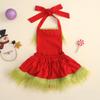 Christmas Costume Green Hair Grinch Costume Children's Dress Performance Costume