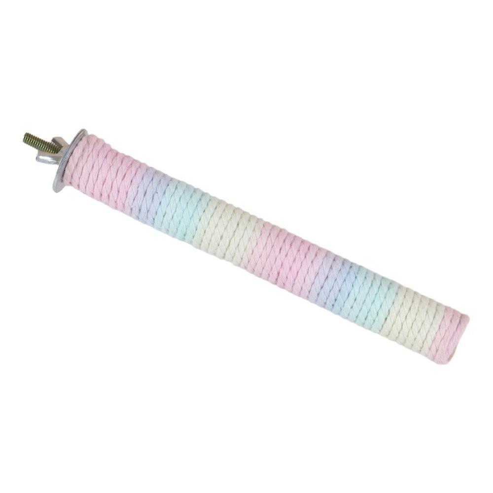 Colorful Parrot Standing Perch Comfortable Grip Bird Teeth Chew Pole Small Medium Birds