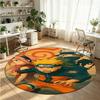 Naruto Printed Round Crystal Velvet Rug Soft Non Slip Floor Carpet For Bedroom Holiday Gift