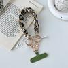 Stylish Silk Scarf Phone Lanyard Strap Hanging Chain Ring Cord With Patch Wrist Strap Phone Holder Detachable Rope