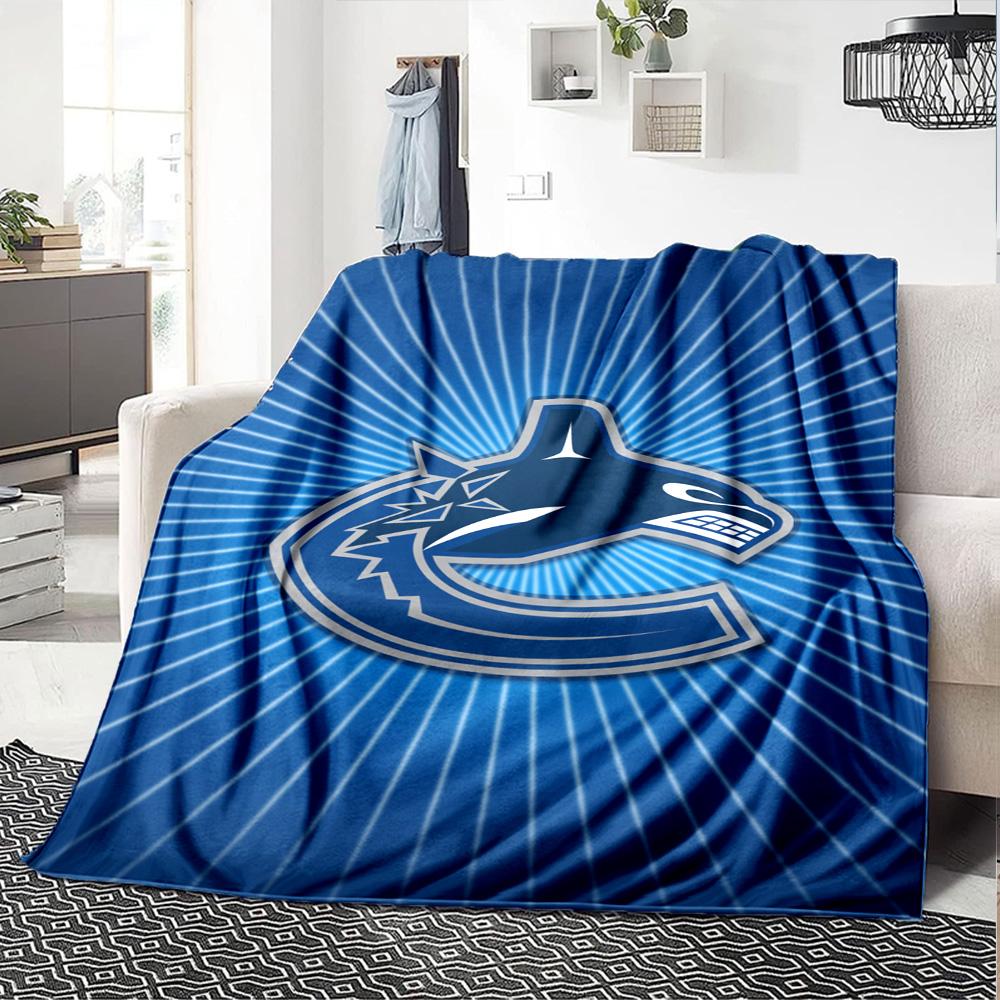 VANCOUVER CANUCKS Print Flannel Blanket High Quality Warm Comfortable Cover for All Seasons Perfect for Gifts Home Decor