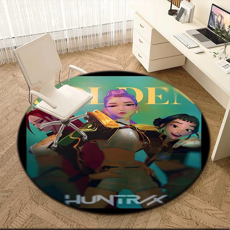 1pc K-Pop Supernatural Theme Round Carpet Painted Printed Circular Carpet, Home Door Mat, Outdoor Travel Protection Carpet