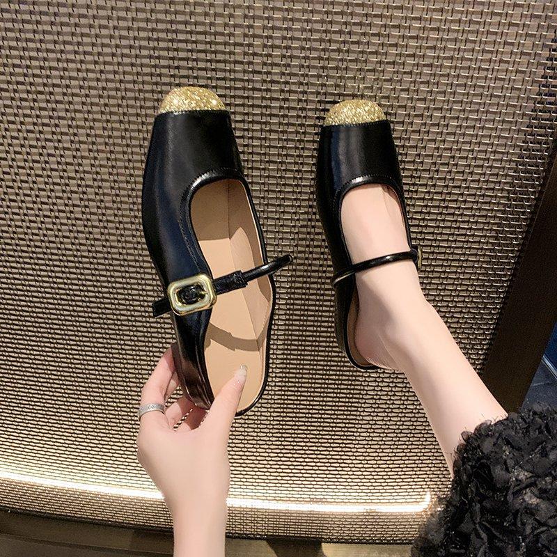 Hot Selling 2025 Silver Women's Balance Slippers Half Drag Sole Round Head Joining Ballet Slippers With Drawstring Mary Sandals