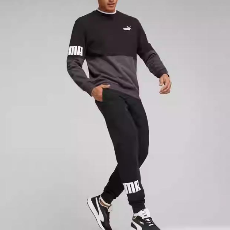 PUMA Power Sweatpants Tapered Fit Men Bottoms Black 676669-01
