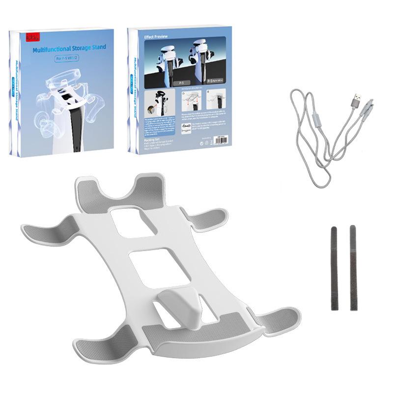 

Подставка PSVR 2, подставка для гарнитуры PS5 VR, держатель дисплея с кабелем для зарядки контроллера Type-C 2 в 1 [устанавливается на консоль PS5], многофункциональная подставка для хранения Package:25.3x5x27.8cm белый