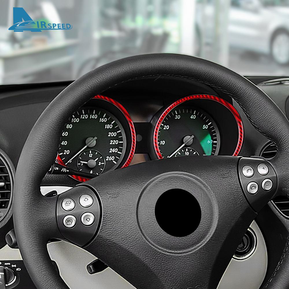Real Soft Carbon Fiber Trim Sticker For Mercedes Benz SLK R171 2004 2005 2006 2007 2008 2009 2010 Speedometer Frame Accessories