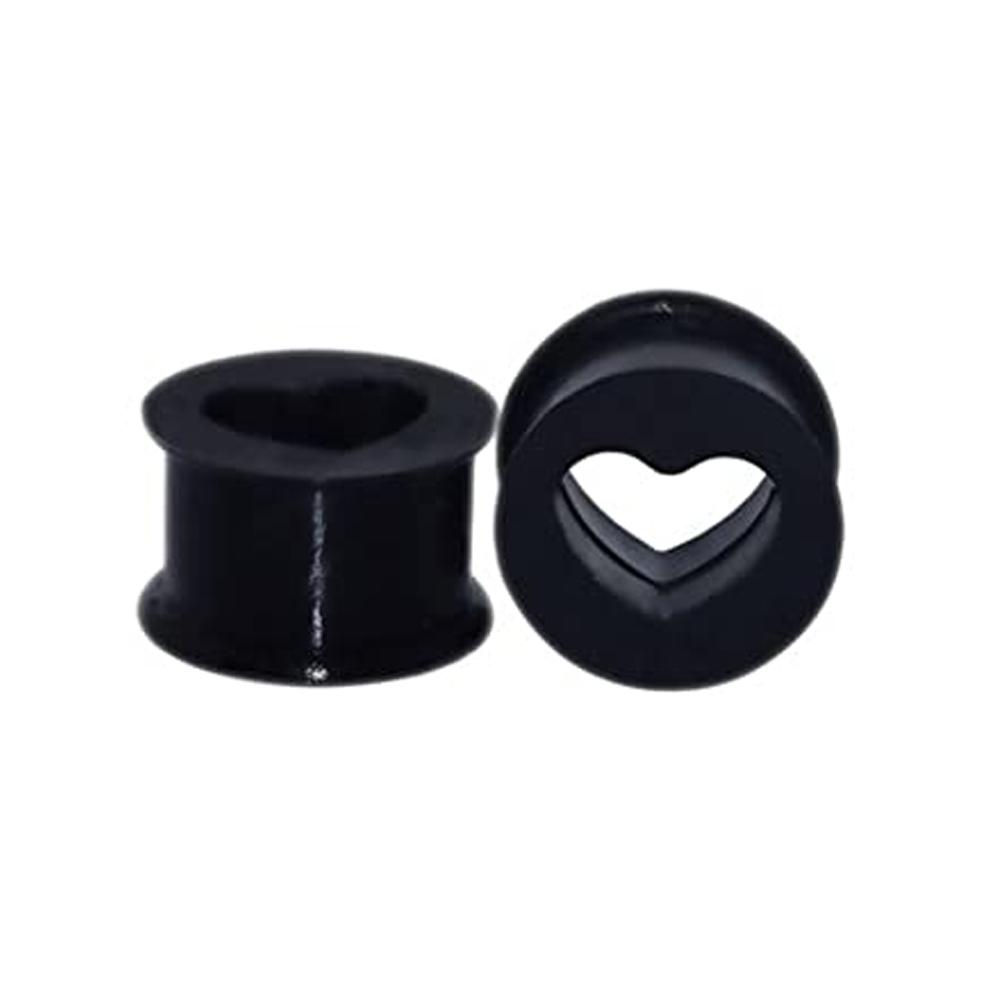 1 Paar Herz Weiche Flexible Silikon Ohrstöpsel Doppelt Gewölbte Dehner Flesh Tunnels Körperschmuck 6-20mm Mehrere Farben