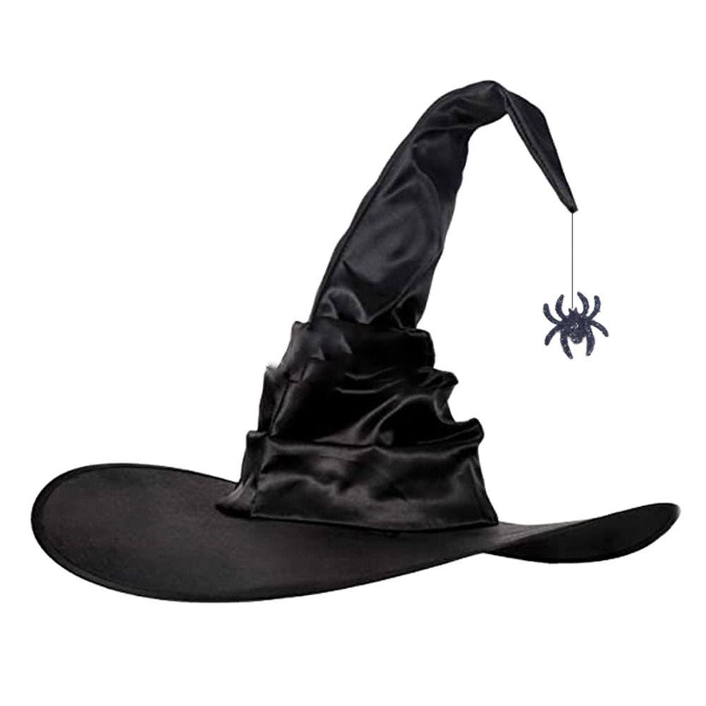 Pleated Modern Witch Hat Black Purple Makeup Props Leisure Halloween Hat  Travel