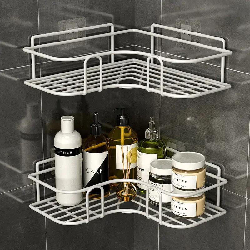 Punch-Free Wall-Mounted Bathroom and Kitchen Storage Shelf