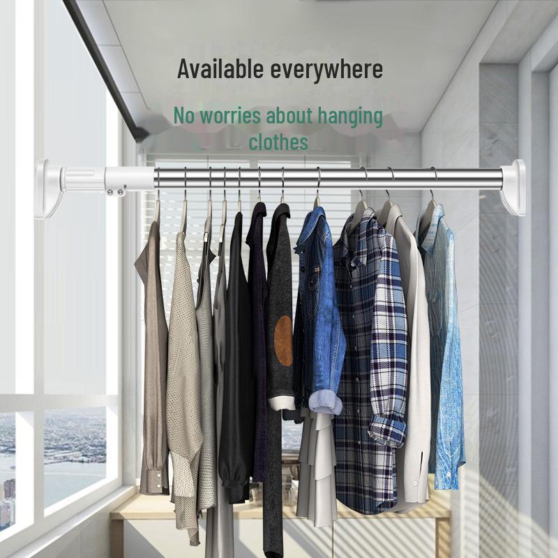 Stainless Steel Telescopic Clothes Drying Rod and Curtain Rack