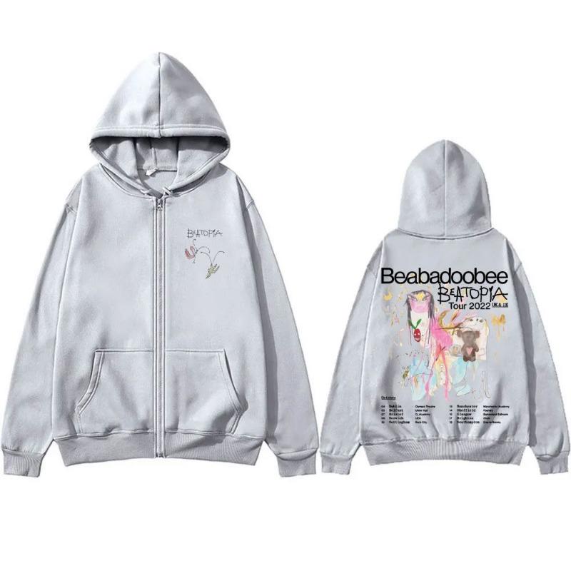 Beabadoobee Beatopia Tour Reißverschluss Hoodie Herren Damen Modetrend Reißverschluss Jacke Herren Freizeit Fleece Übergroß Reißverschluss Sweatshirts