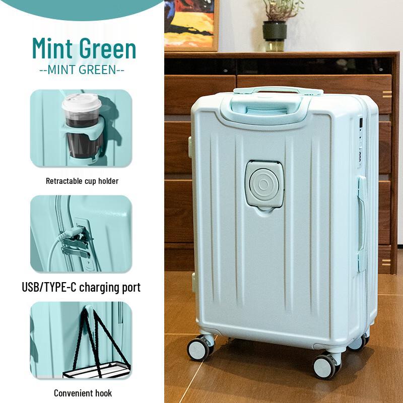 ZuoYou Multi-functional Travel Luggage with Cup Holder 18-inch