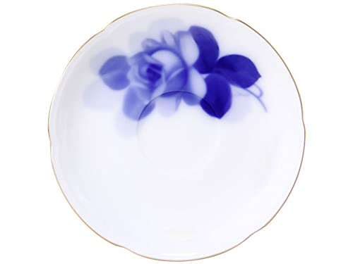 Okura Pottery Art Blue Rose Cup & Saucer, Coffee/Tea, Approx. 200cc, Made In Japan, 96C/8211