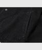 LETTERCOMO Round Pocket Denim Varsity Jacket Black