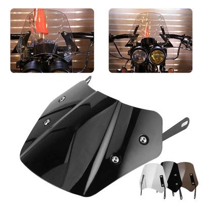 Universal Windshield Wind Deflector Screen Cover Guard With Mounting Bracket for 5-7in Retro Motorbike Motorcycle Accessories