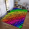 Rainbow Zebra Striped Pattern Area Rug for Living Room Decor Suitable for use as an anti-slip for living room bedroom sofas