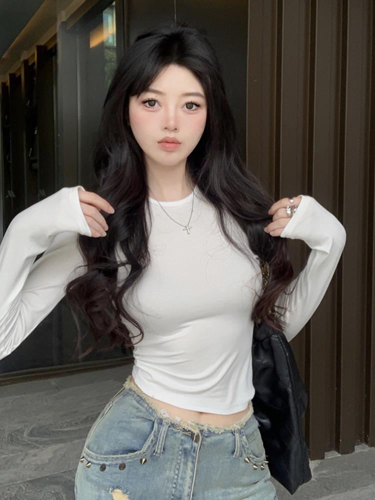 Gothic Y2k Vintage O-Neck Slim T-Shirts Women Chic Mesh Cyber See Through Crop Tops Female Korean Fashion Casual Clothing New