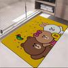 ANIME B-Brown Bear Floor Mat Absorbent Floor Mat Non-Slip Entrance Rug for Bathrooms Restrooms and Toilets