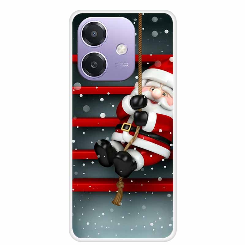 Christmas Phone Cases for OPPO A3 A3x 4G 5G Case Transparent Snowman Soft Santa Claus Silicone Back For A3 A3x TPU Clear Cases
