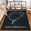 Tappeto Mappa Pista da Corsa Nürburgring Tappeto antiscivolo adatto per divani di soggiorno e camera da letto.