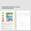 Large Size Watercolor Sketch Practice Pad, 16 Pages Cotton Paper Line Drawing Coloring Book For Starter Art Training