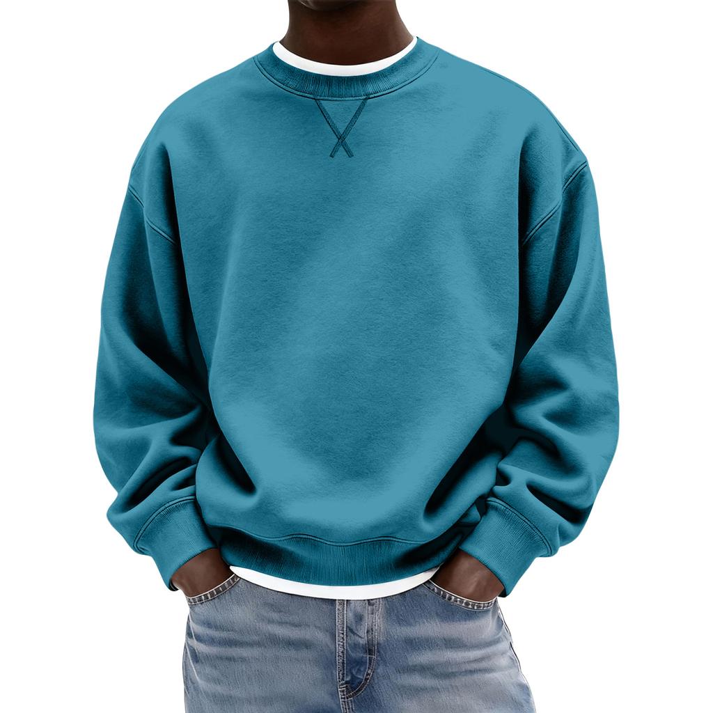 Men's Casual Sports Hoodie Round Neck Long Sleeve Top
