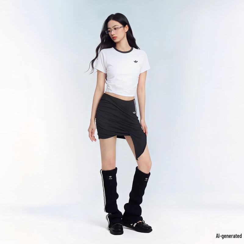 adidas X JENNIE Cropped Pleated T-Shirt