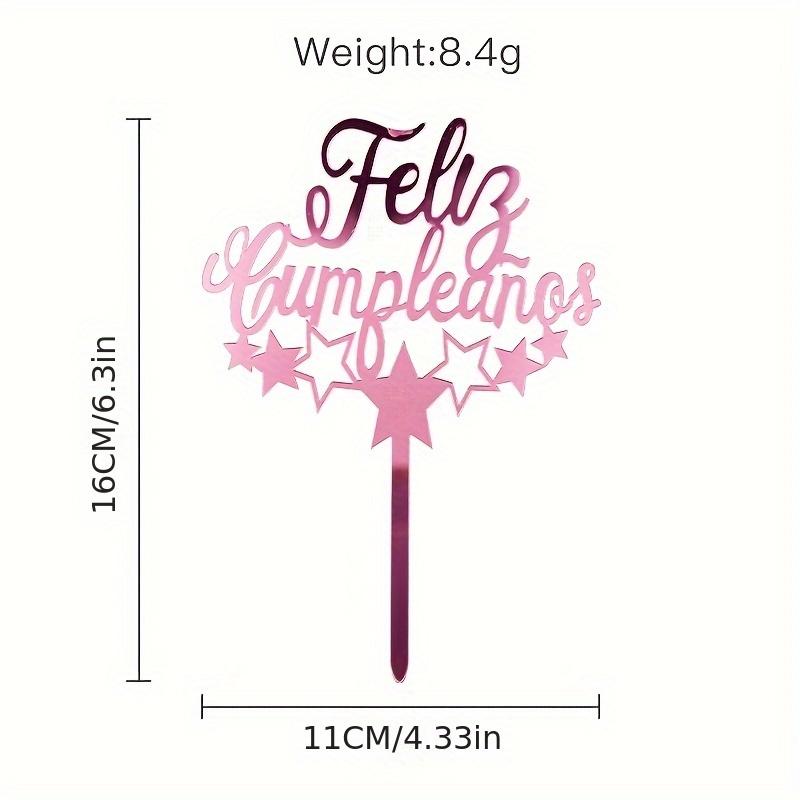 1pc  Spanish Acrylic Birthday Cake Insertion Birthday Party Cake Decoration