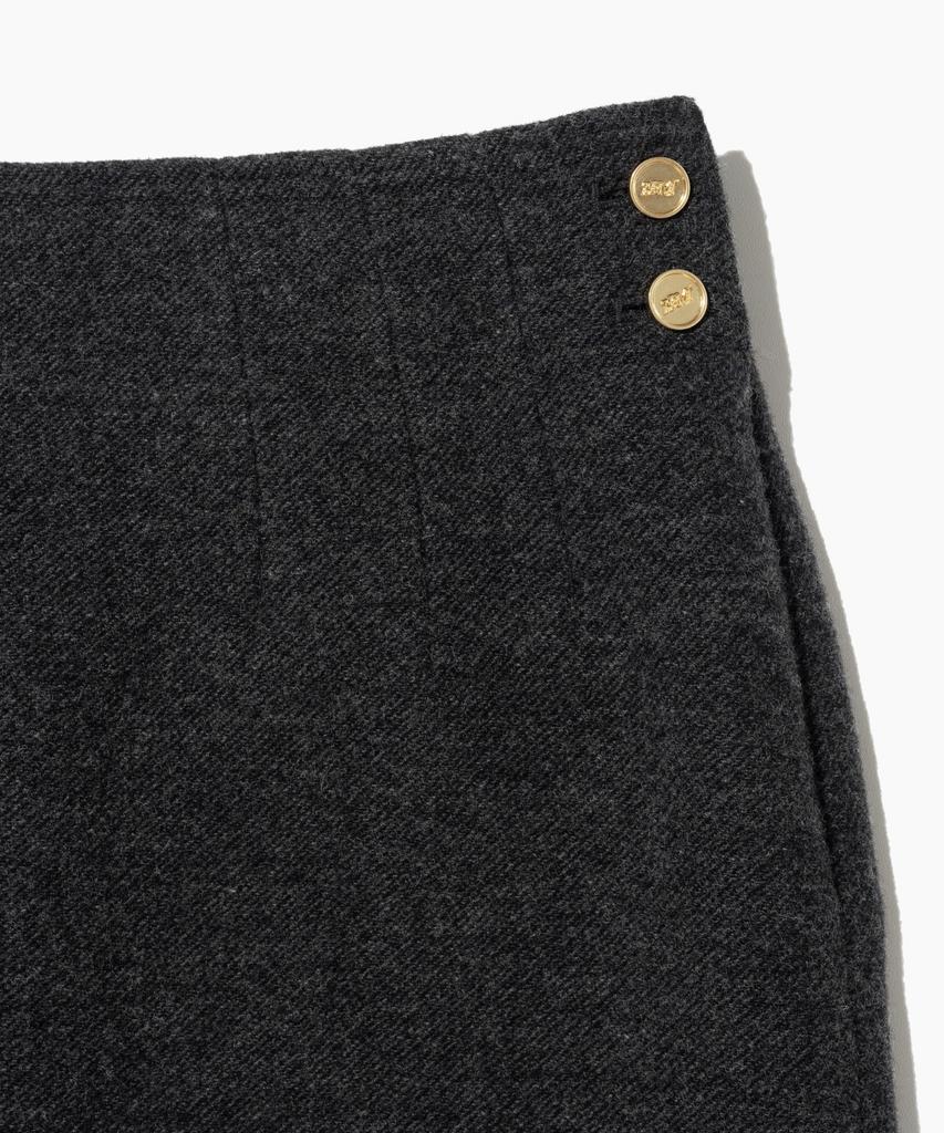 Tudument Wool Tweed Mini Skirt Charcoal